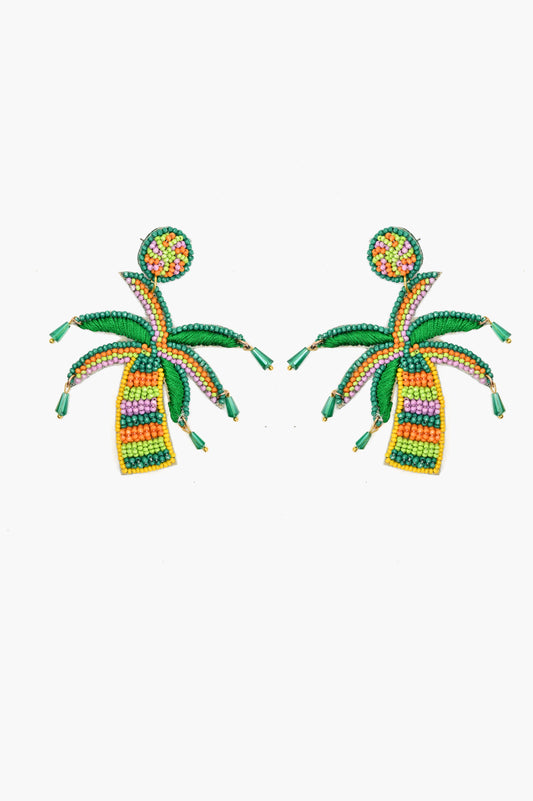Beaded Colorful Palm Tree Earrings