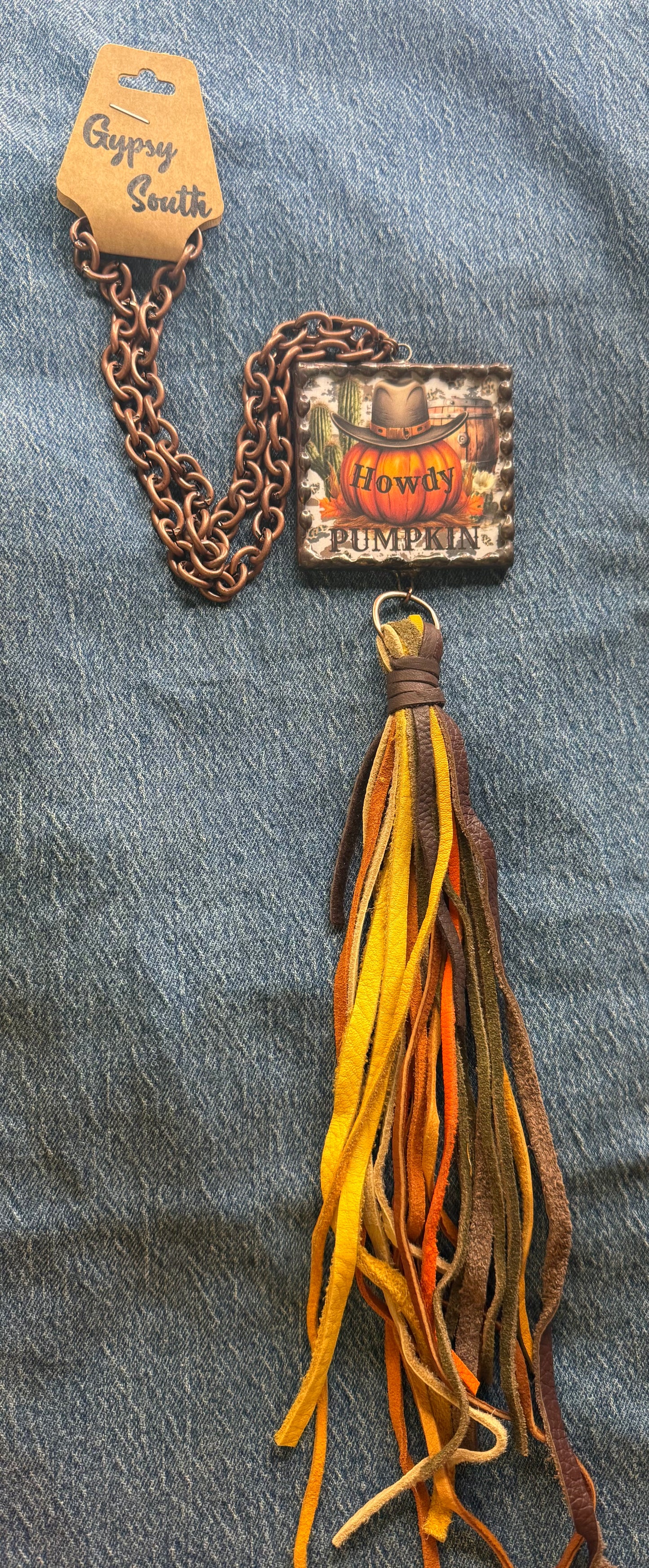Gypsy South Howdy Pumpkin Necklace