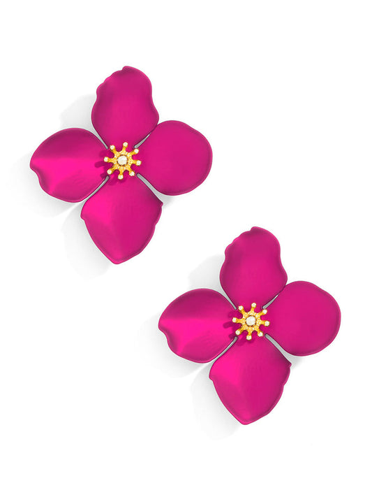 Metallic Garden Party Flower Earring Jewelry