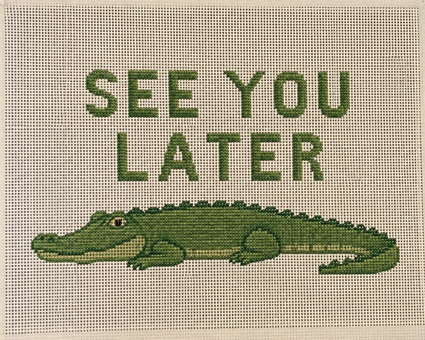 Later Alligator Printed Needlepoint Canvas