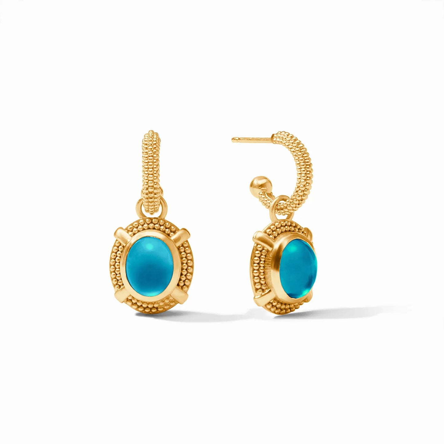 Julie Vos Cabochon Hoop and Charm Earring