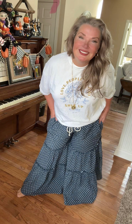 A Rare Bird Dot Ruffle Pant