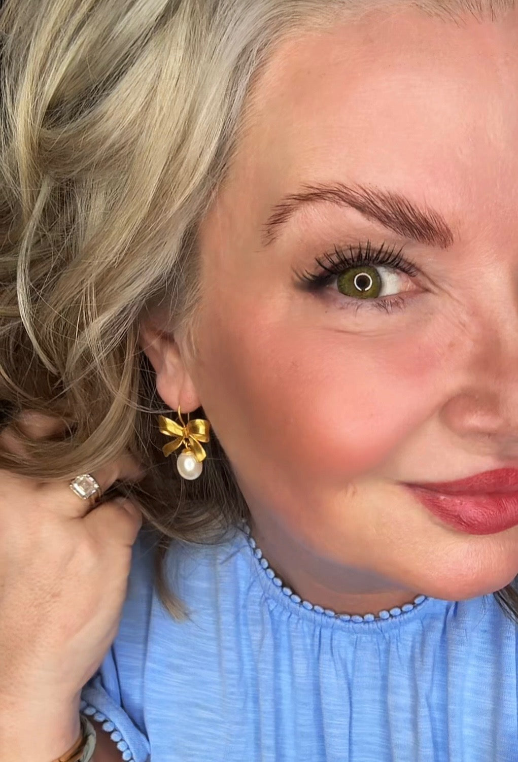 Julie Vos Harper Drop Pearl Bow Earring