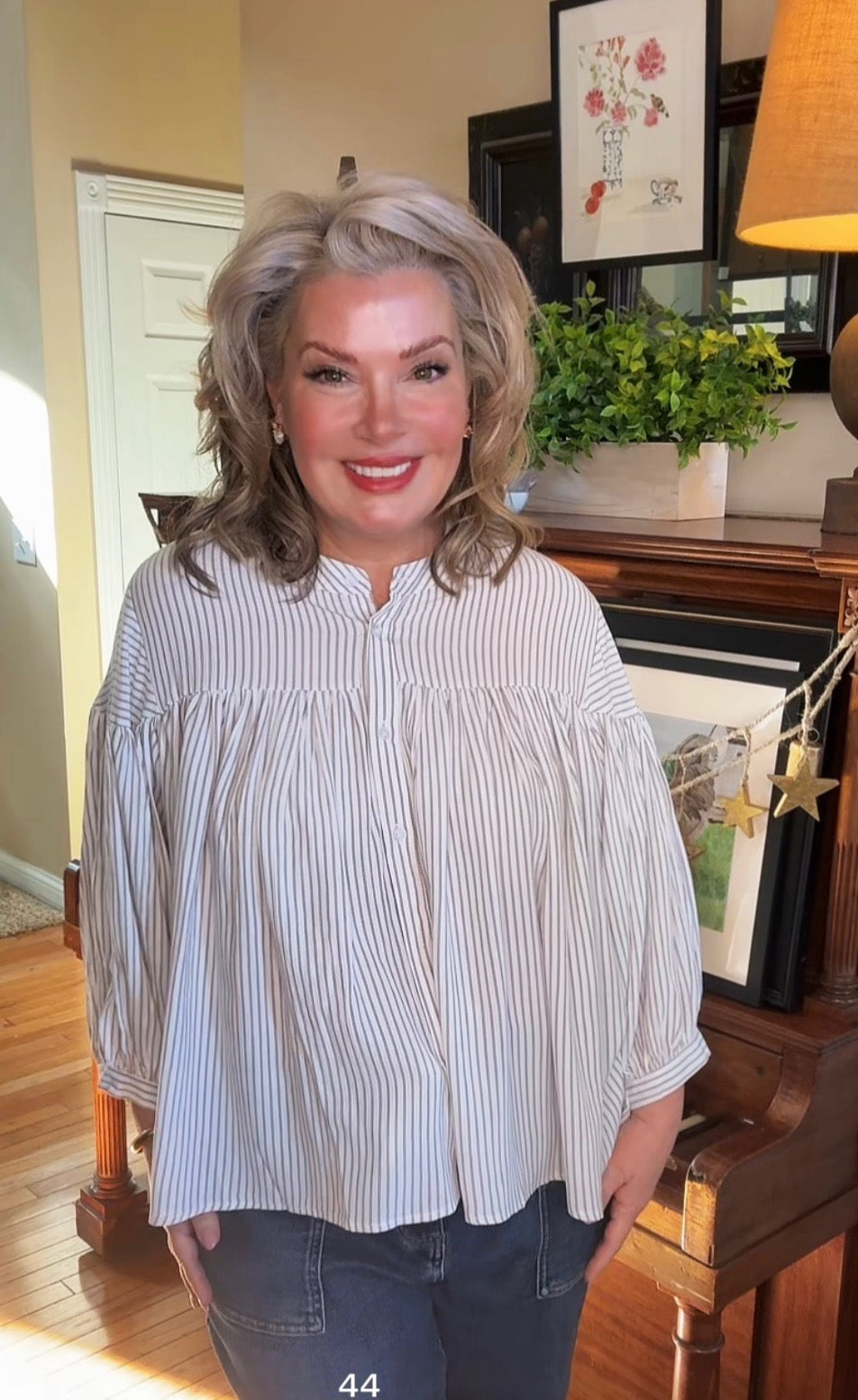 Striped Button Down Blouse