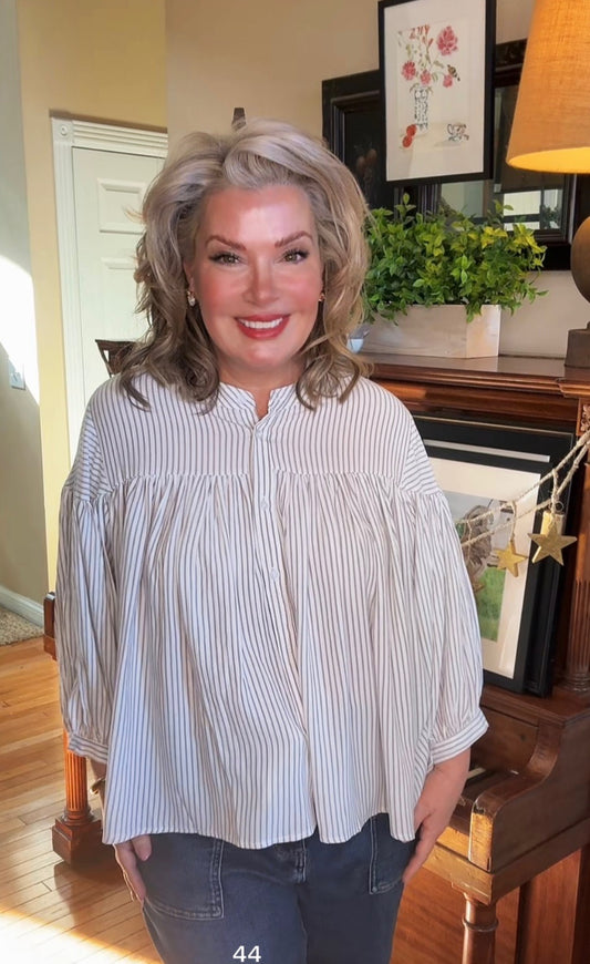Striped Button Down Blouse