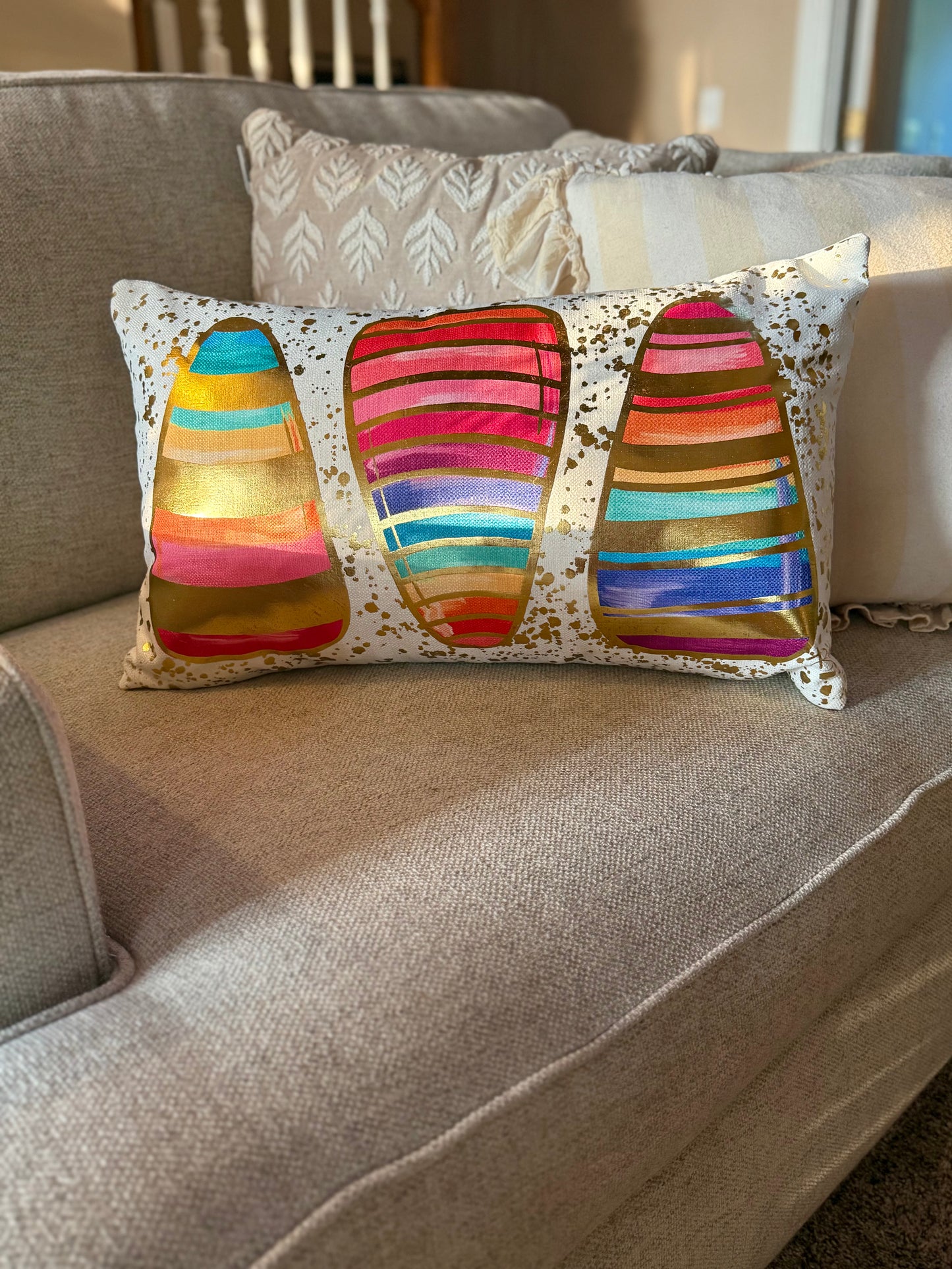 Colorful Gold Foil Pillows
