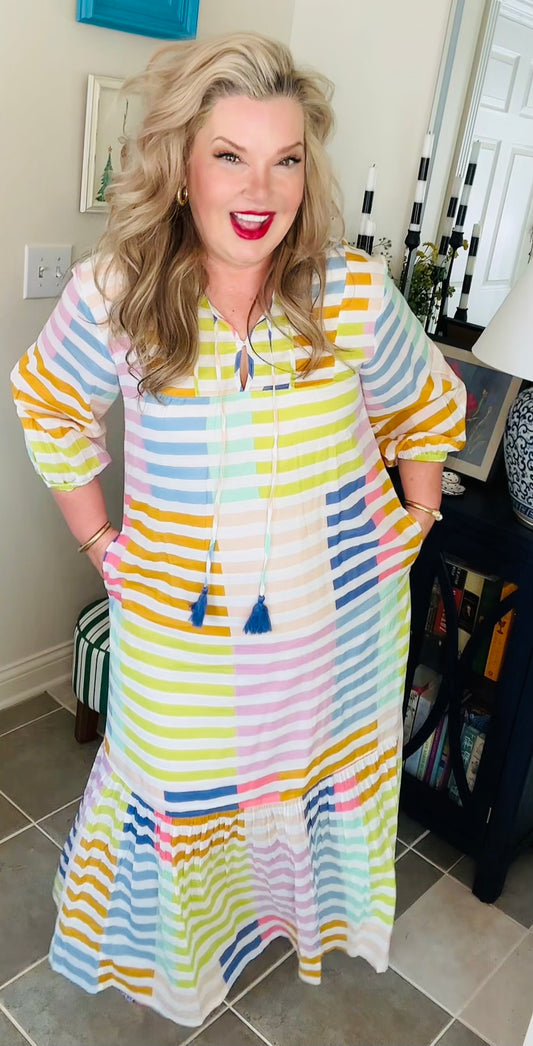 Colorful Copa Stripe Dress