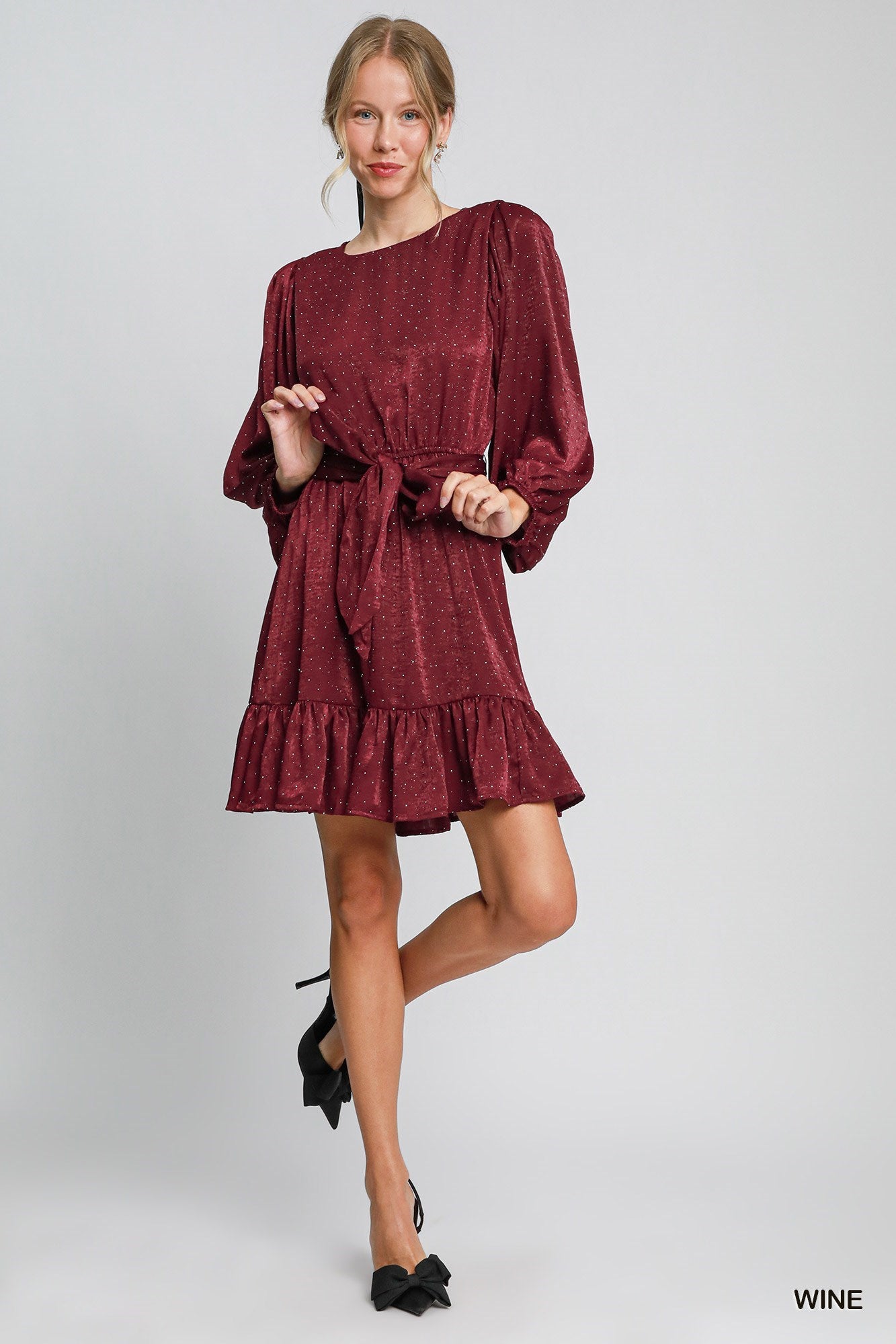 Rhinestone Satin Dress