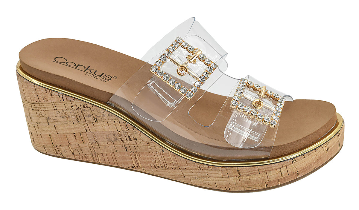 Corkys Footwear Twinsie Clear Wedge