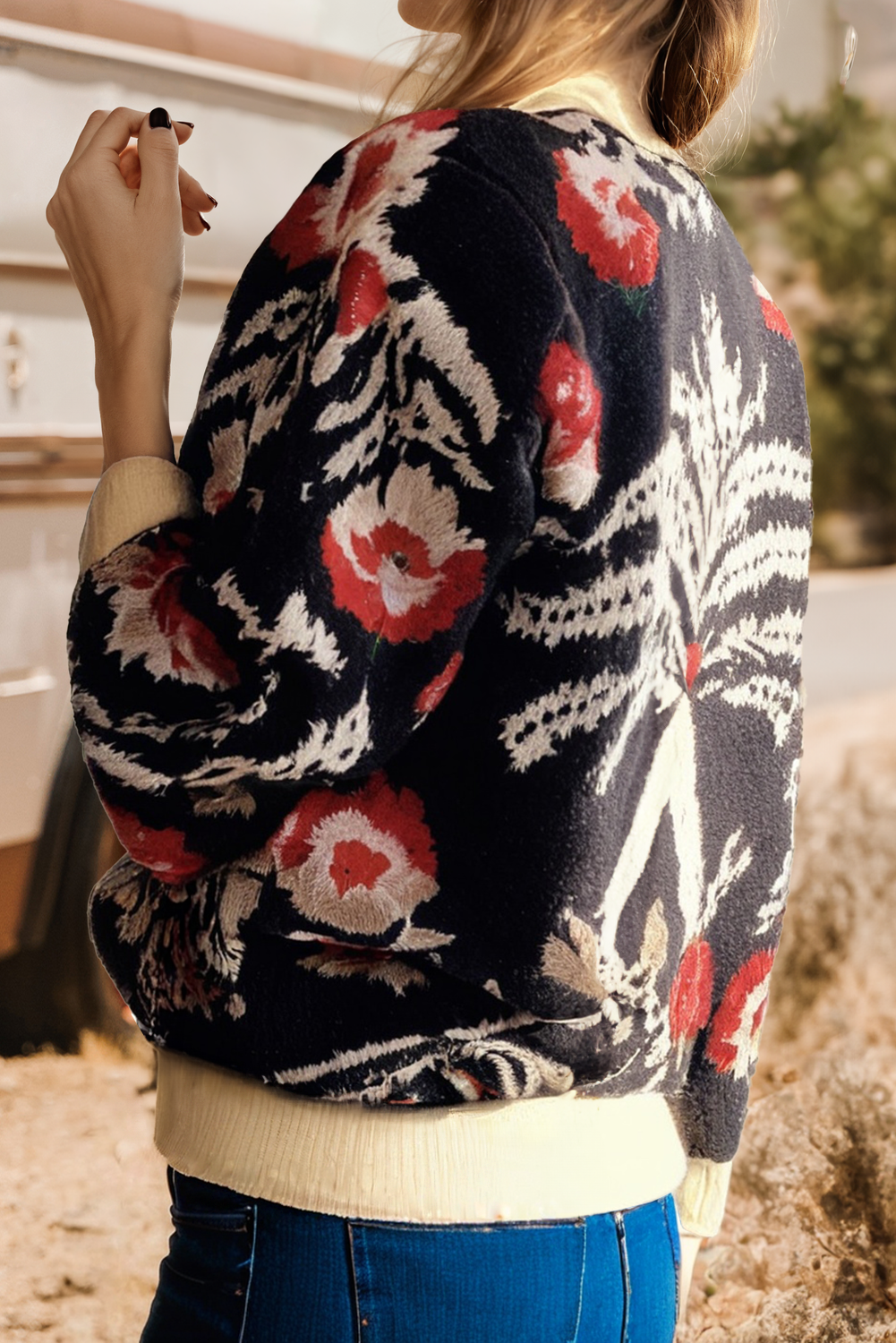 Floral V-Neck Cardigan