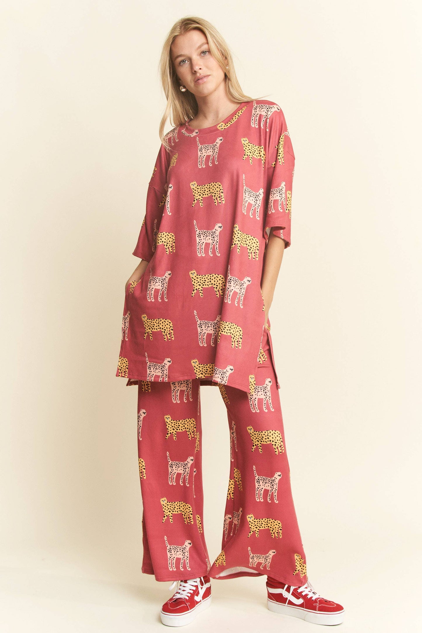 Marsala Cheetah Print Set