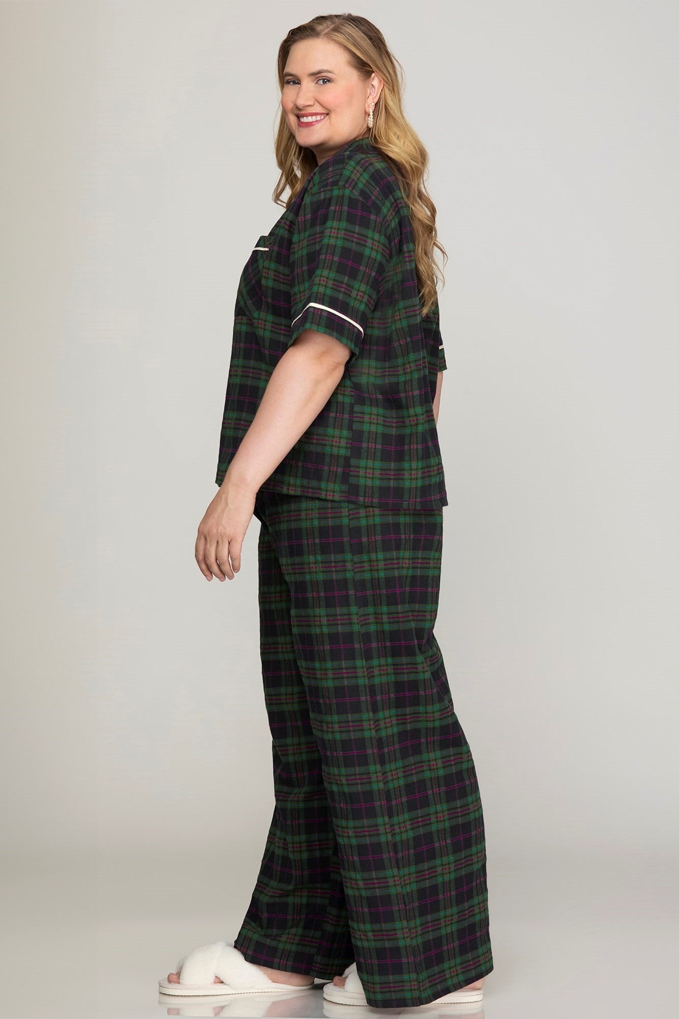 Plus Plaid Pajama Set