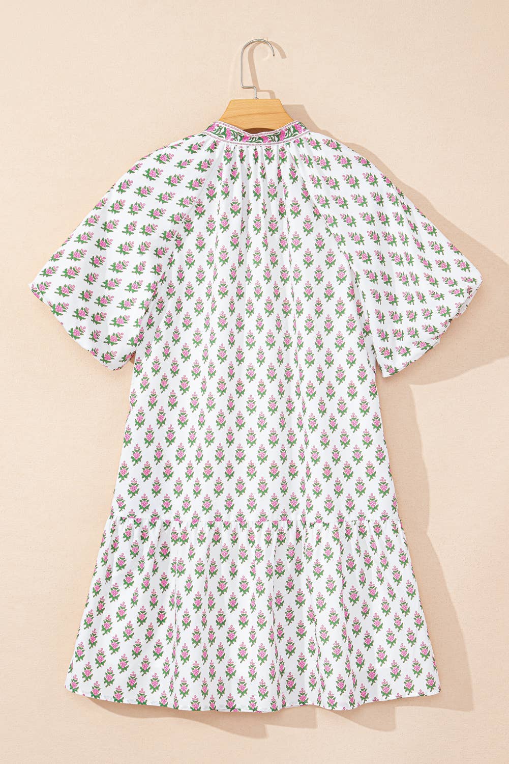 Bohemian Print Bishop Sleeve Dress