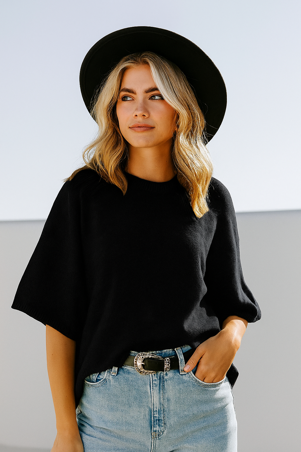 Short Sleeve Relaxed Sweater