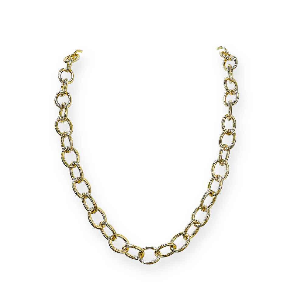 Game Day Gold Open Chain 16"-18" Necklace with Detachable Large Bulldog Charm