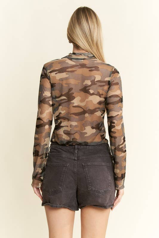 CAMO PRINT MESH TOP