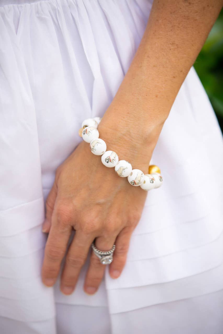 Bulldog Beaded Bracelet