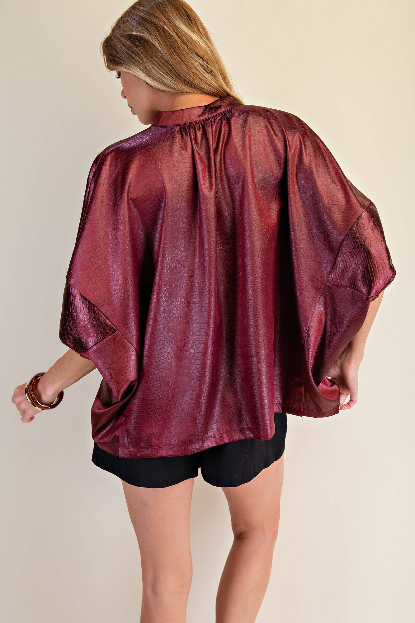 Bashful in Burgundy Zipper Top