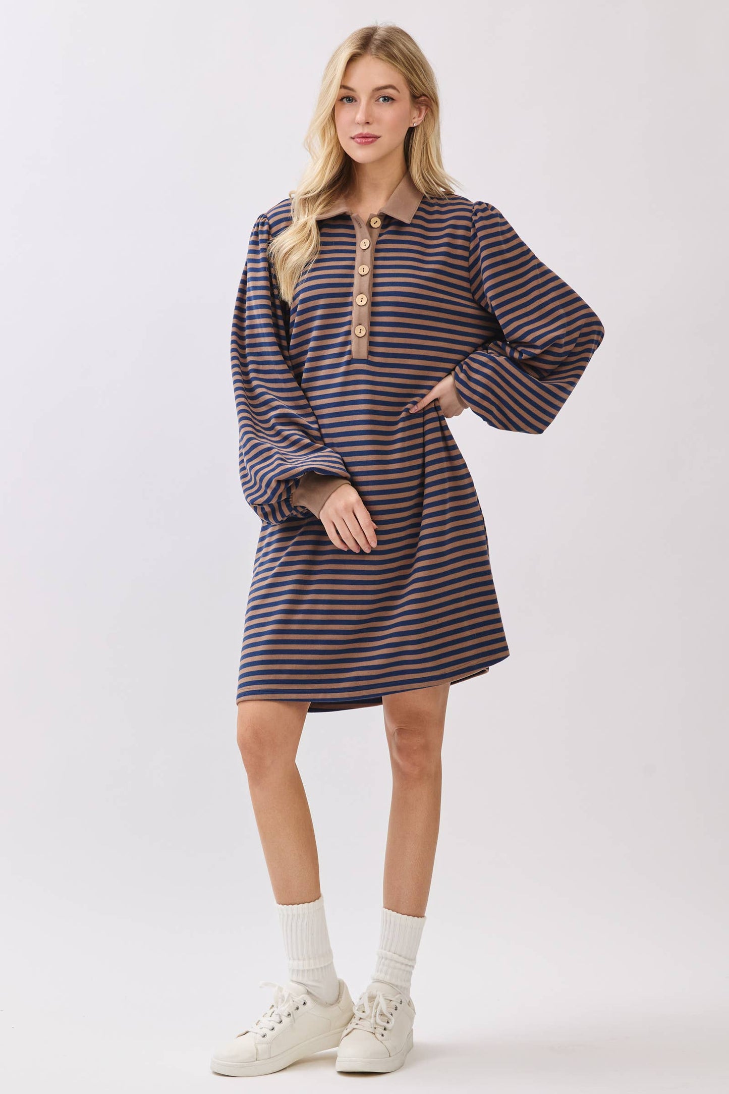 Striped Polo Shift Dress