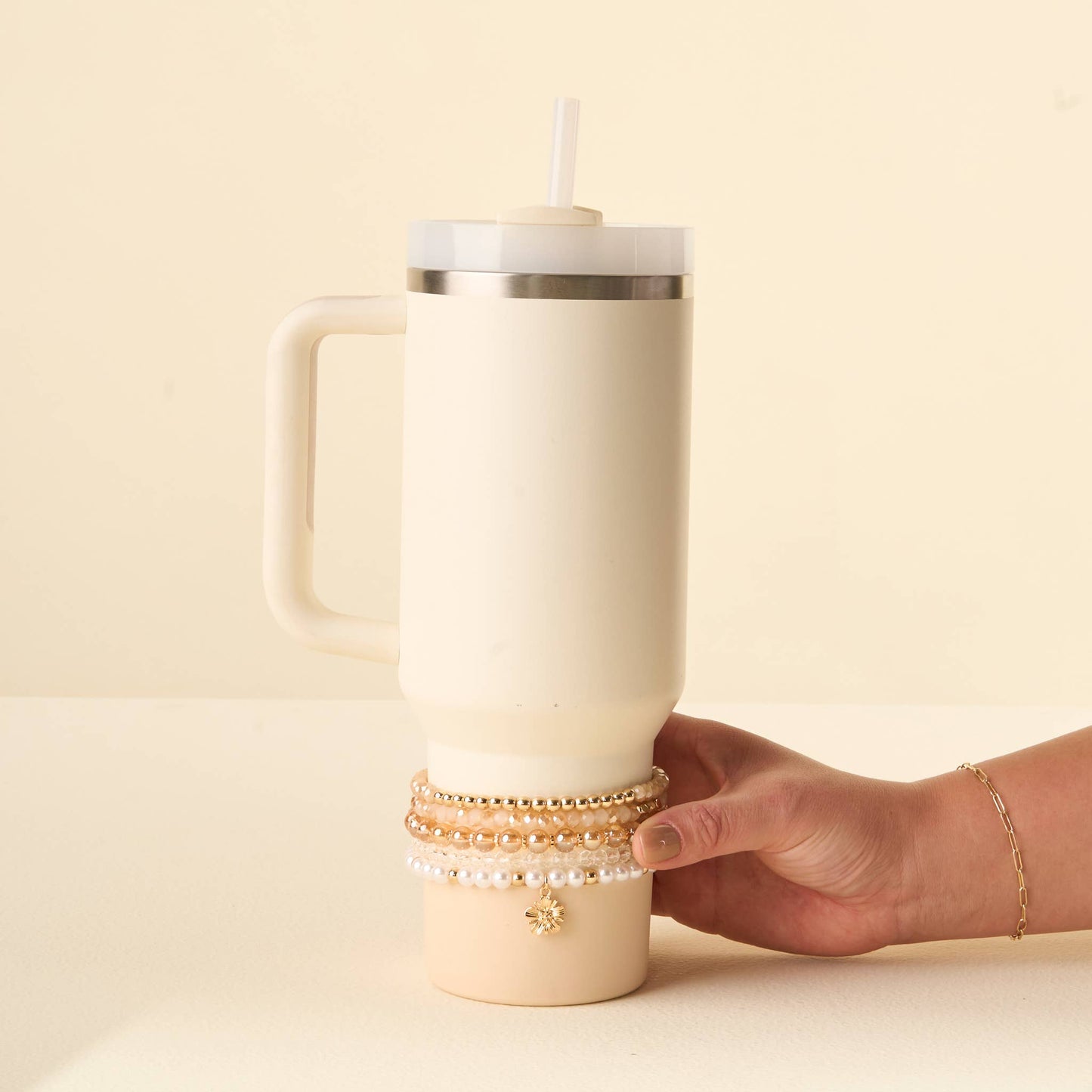 Tumbler Bracelet Stack-Champagne Bliss