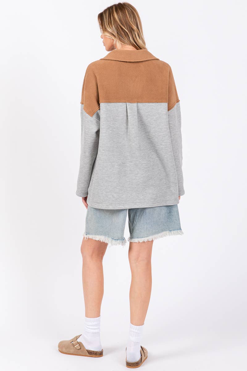 COLOR BLOCK OVERSIZED PULLOVER