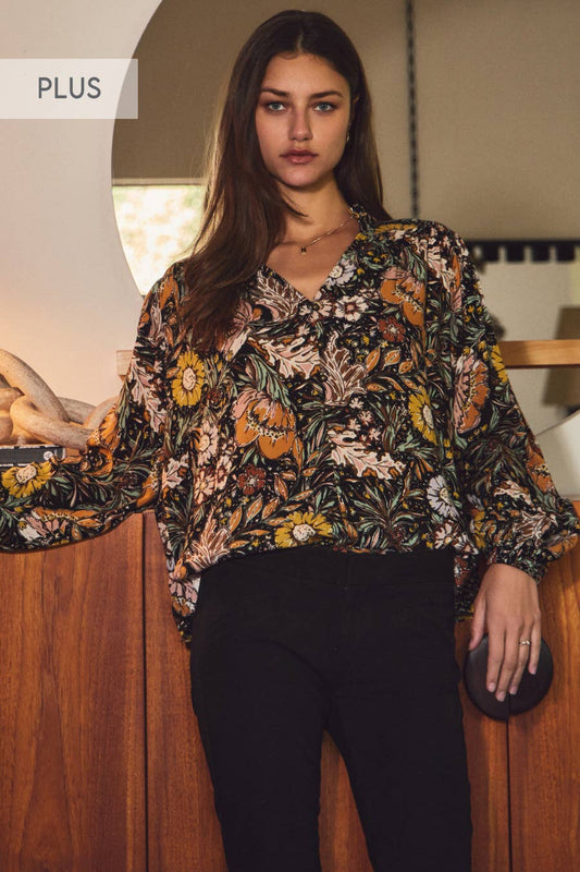 Leaves are Turning Floral Blouse
