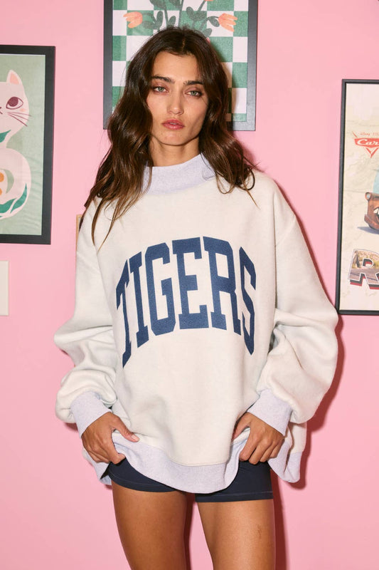 'WAR DAMN & TIGERS' Mock Neck Sweatshirt