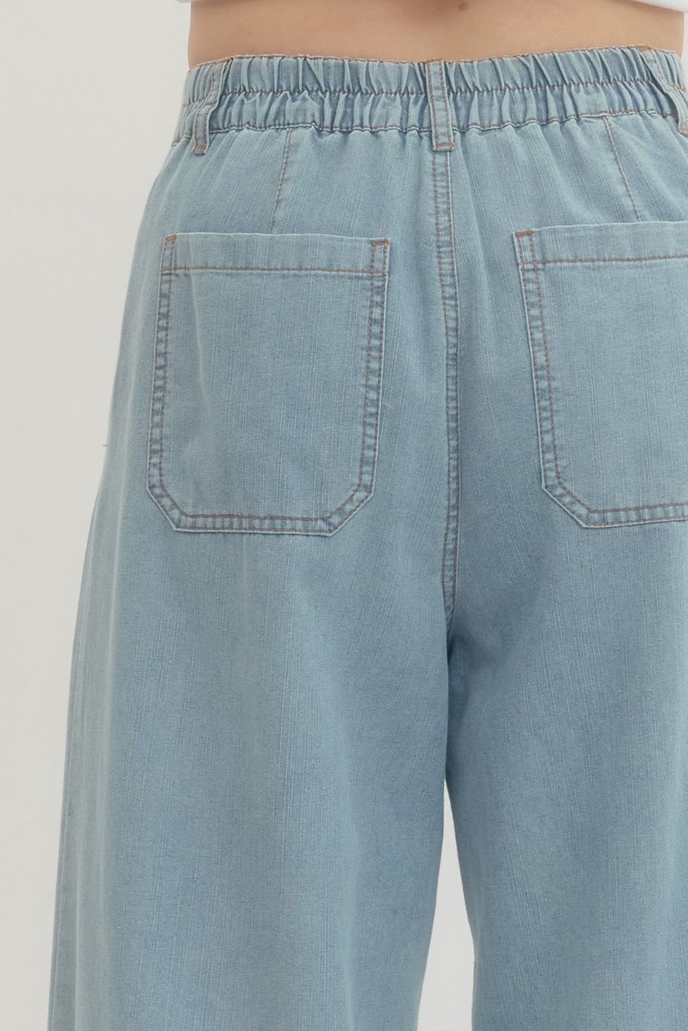 Elastic Waist Denim Pant