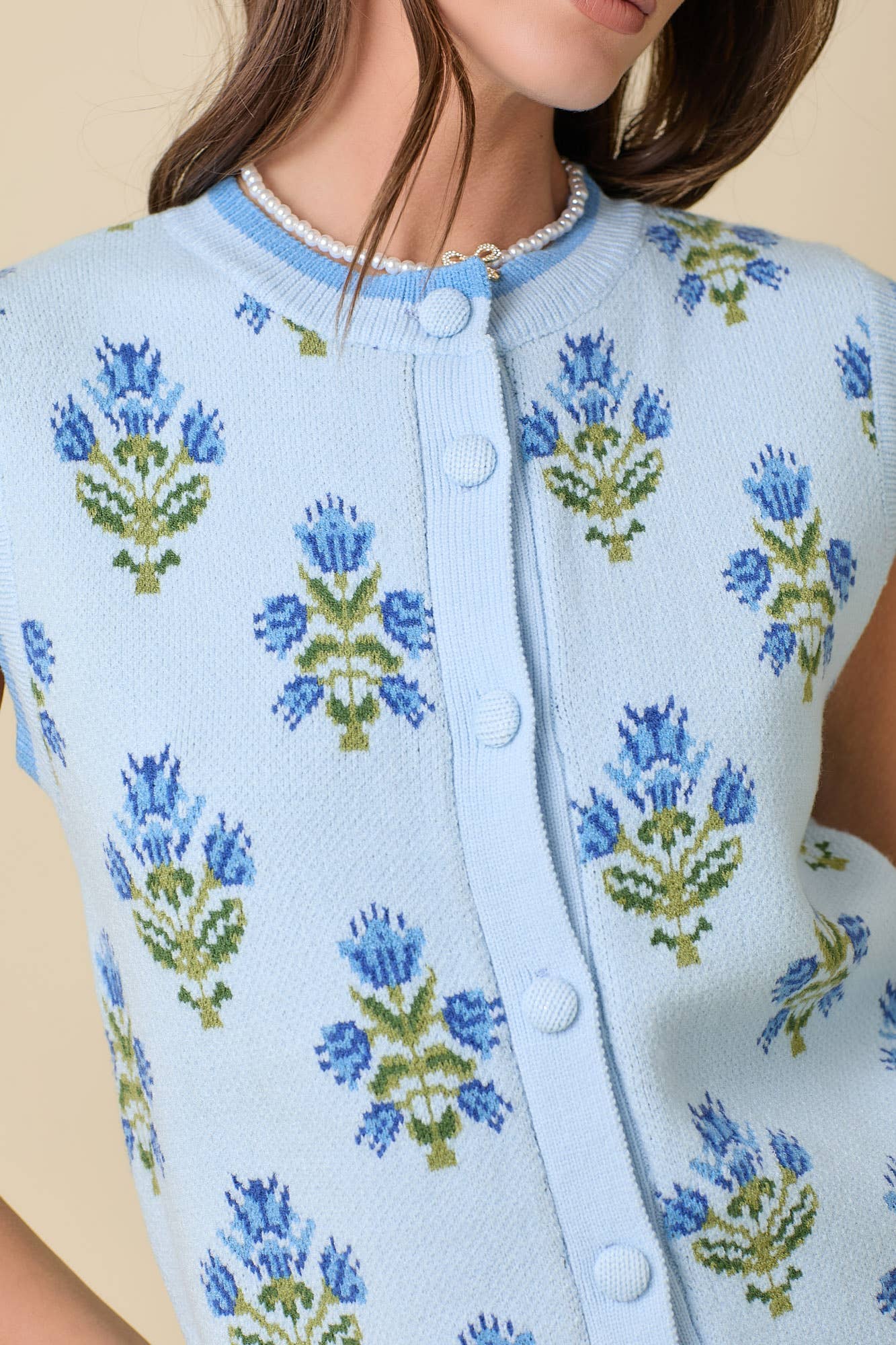 Floral Jacquard Sweater Set