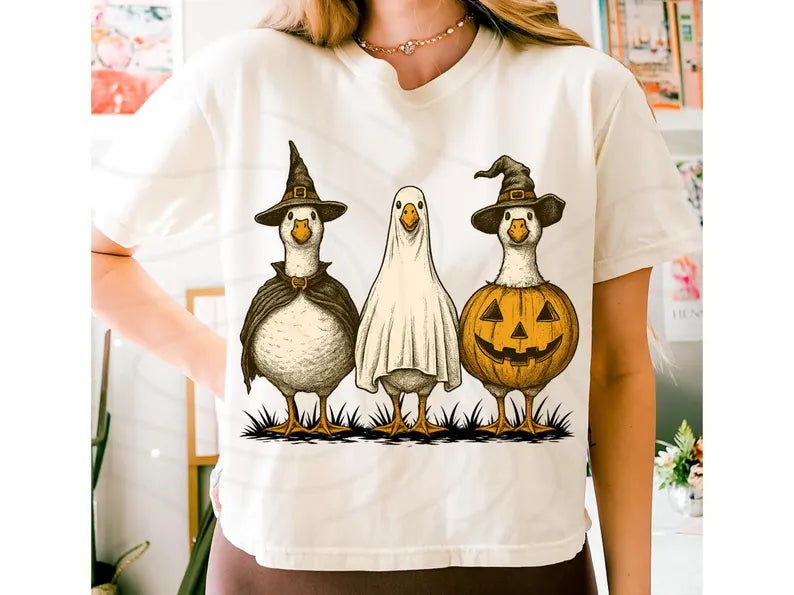 Halloween Goose Gildan Front Print Tee