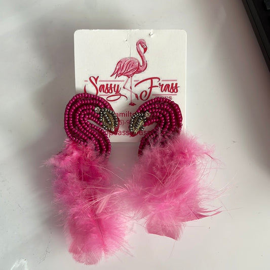 Flamingo Feathers Earrings