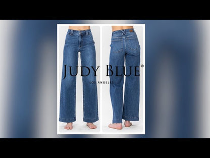 Judy Blue High Waist Double Button Wide Leg Jean