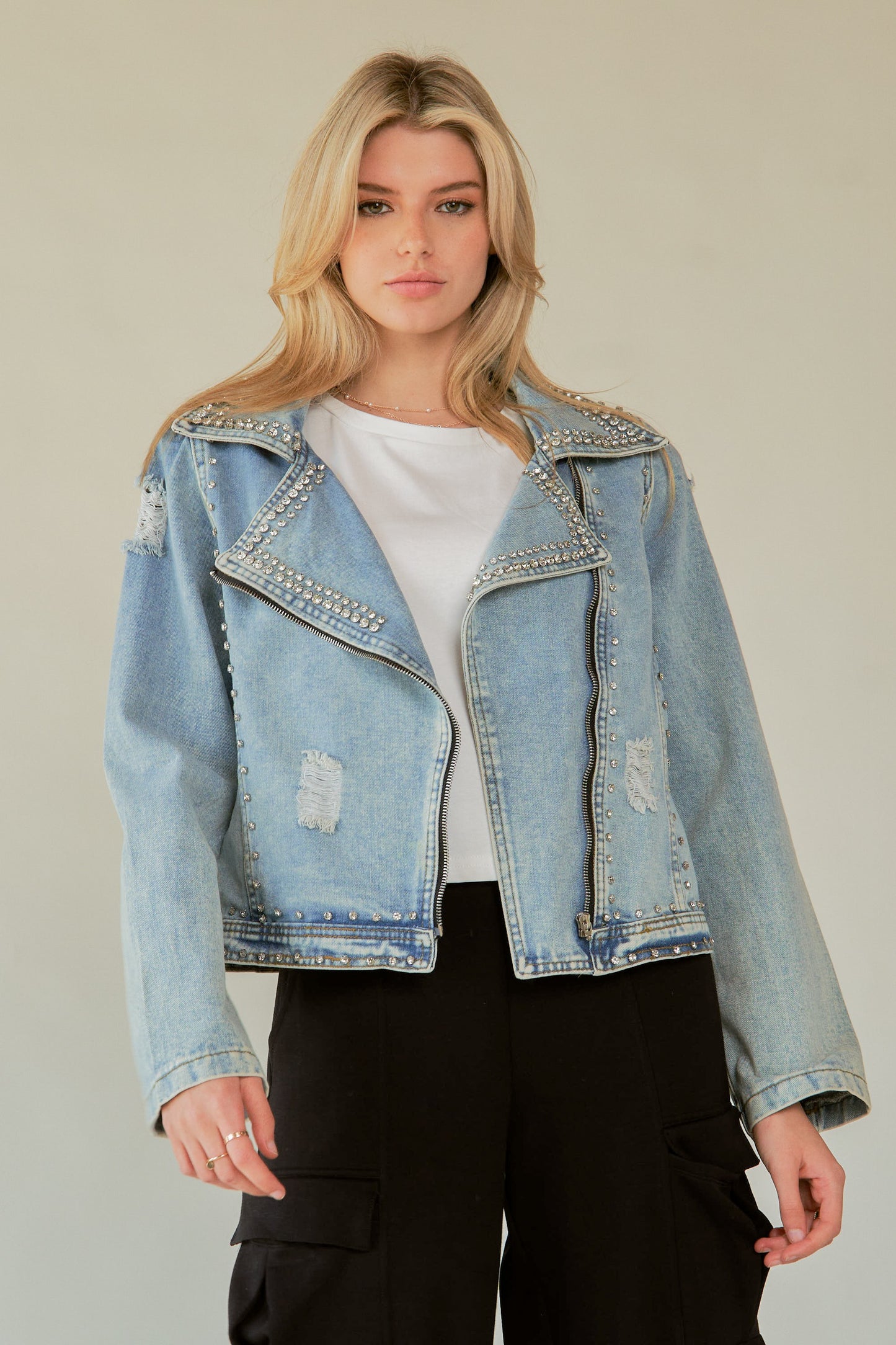 Rhinestone Denim Jacket