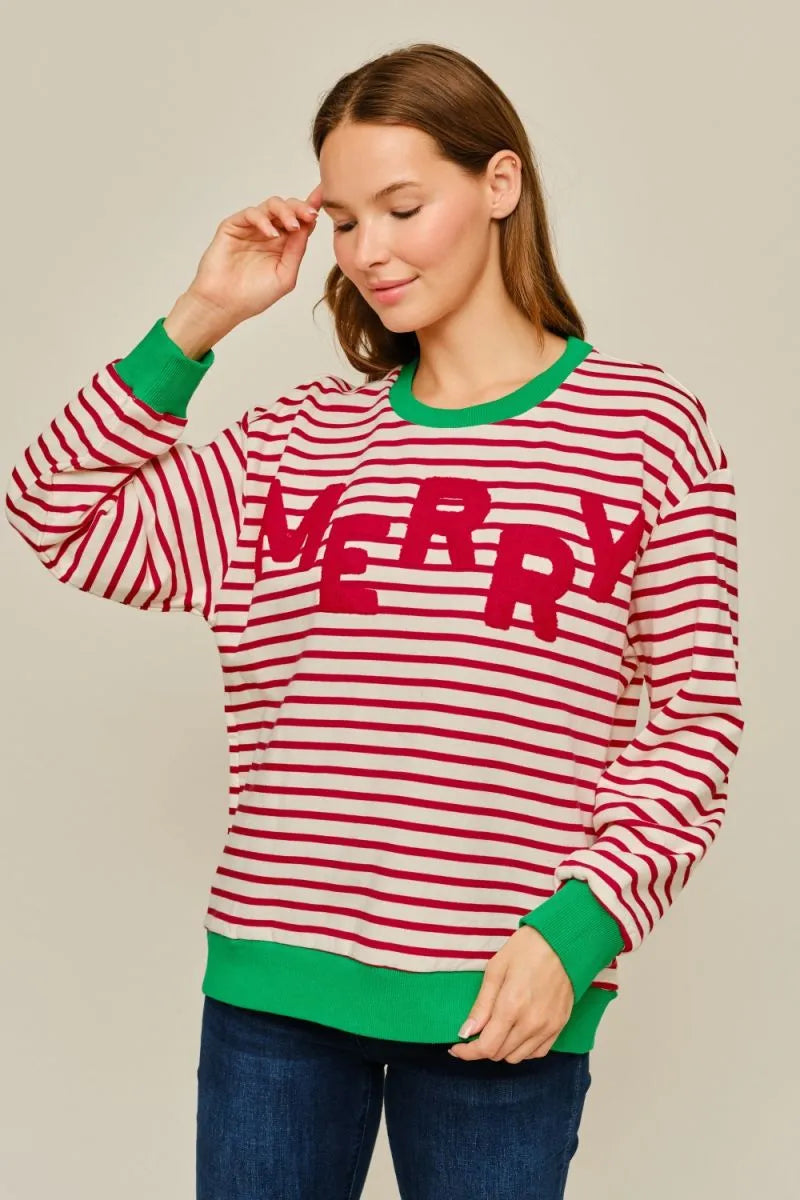 Merry Drop Shoulder Sweatshirt