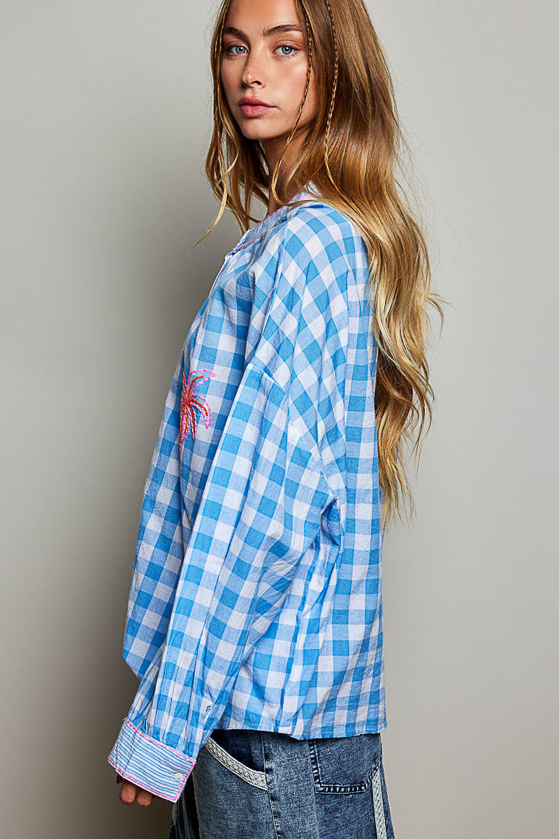 Palm Beach GIngham Blouse
