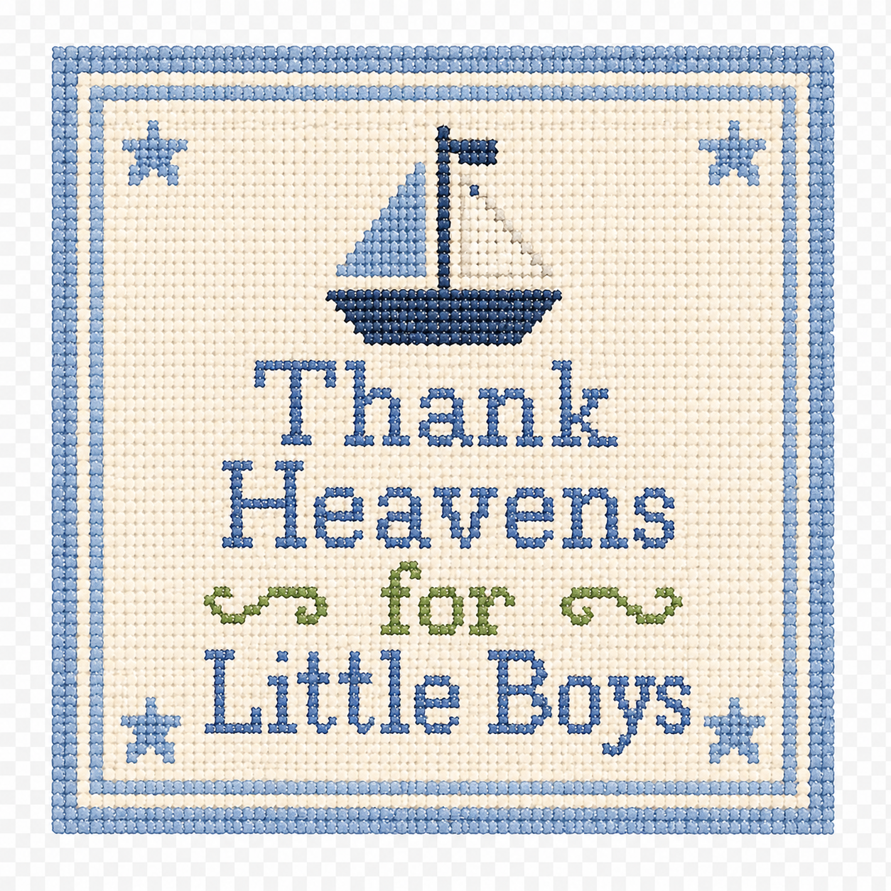 Little Boys Printed Needlepoint Canvas