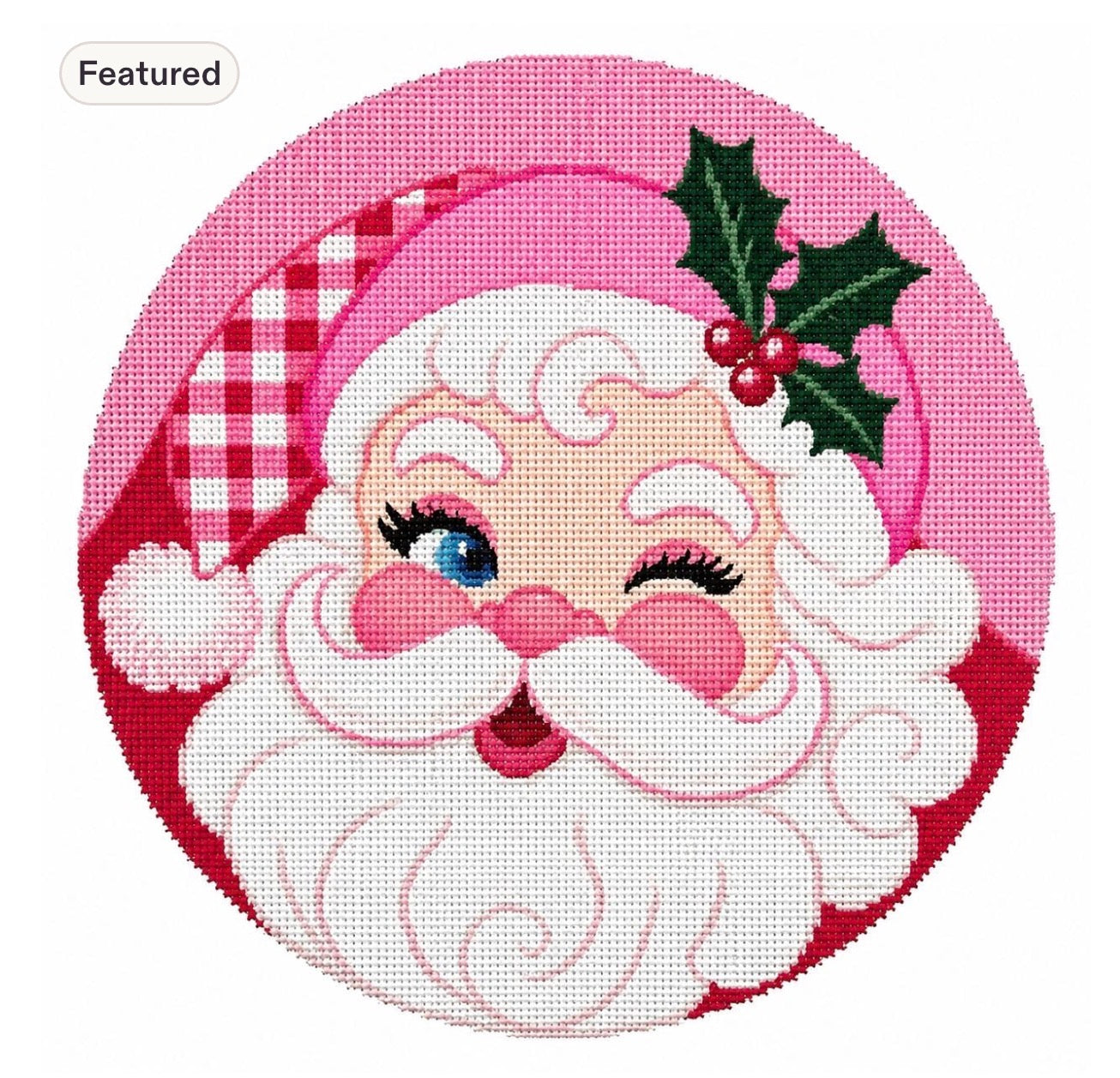 Whimsy Santa Ornament Needlepoint Canvas