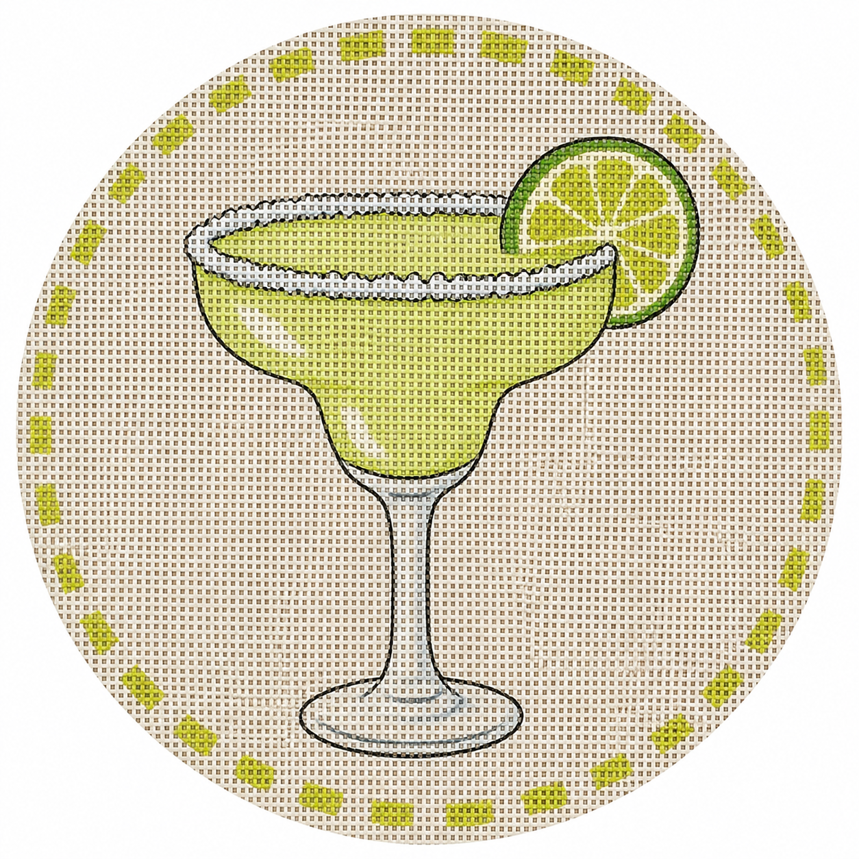 Margarita Charm Printed Needlepoint Canvas
