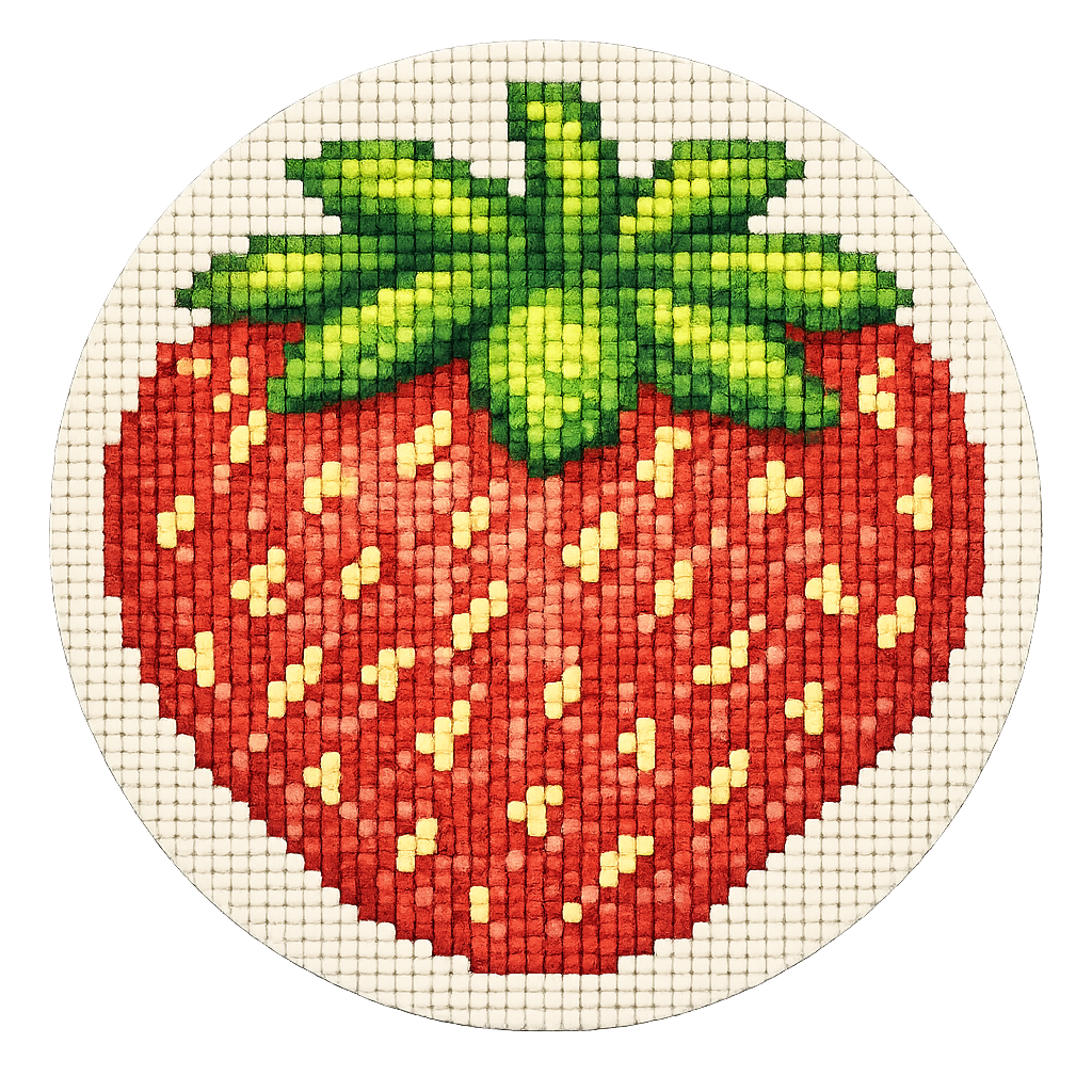 Strawberry Bag Charm Needlepoint Canvas