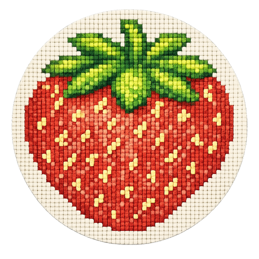 Strawberry Bag Charm Needlepoint Canvas