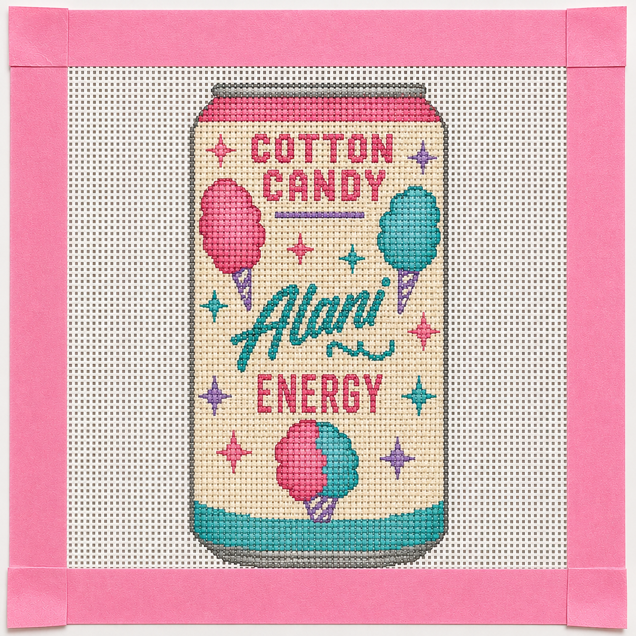 Alani Cotton Candy Printed Needlepoint Canvas