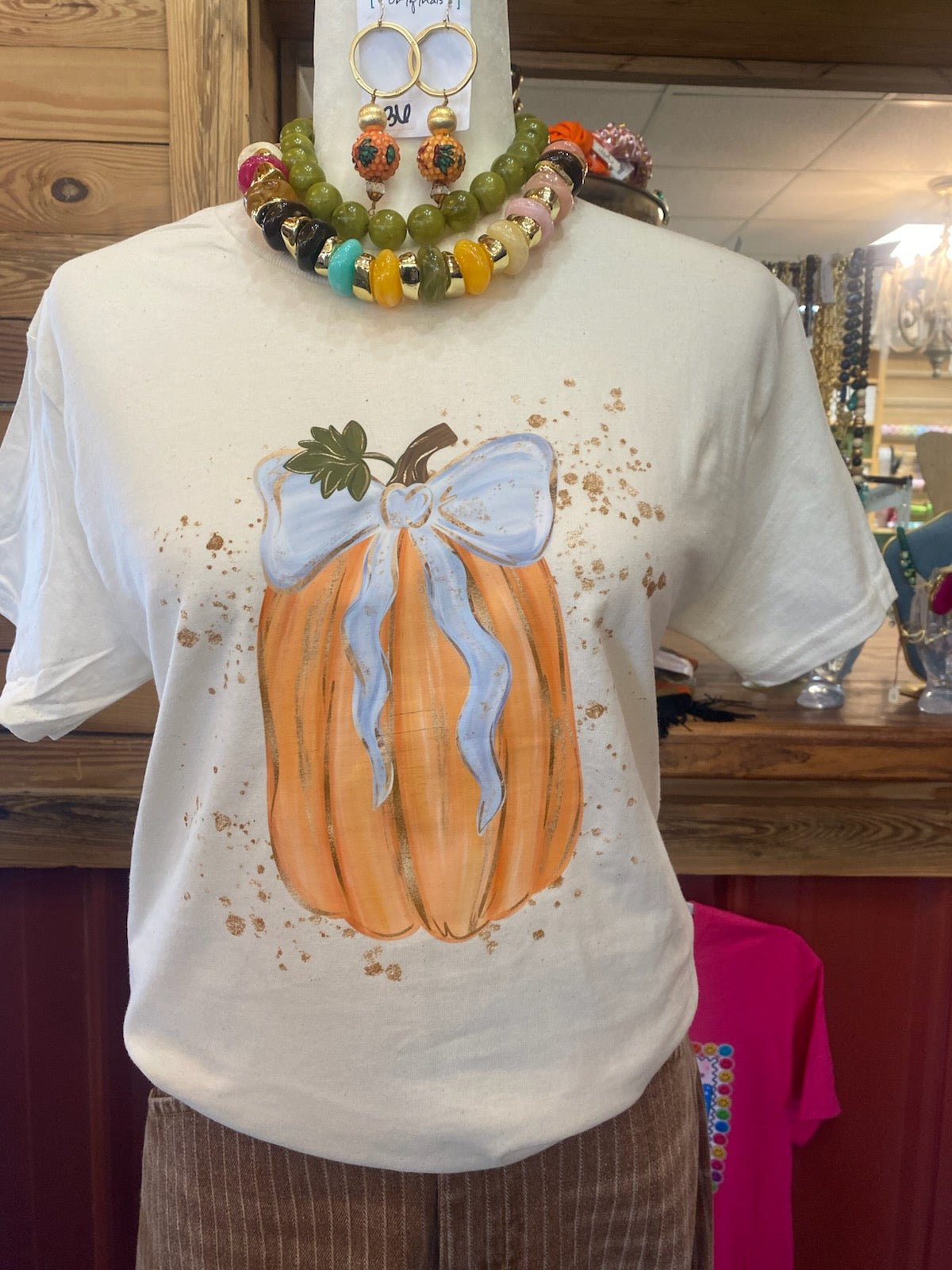 TEE of the Day- Blue Bow Pumpkin