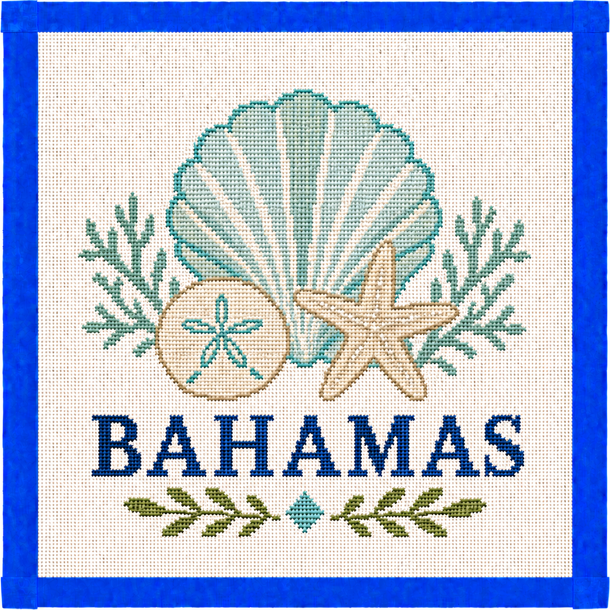 Bahamas Travel Printed Needlepoint Canvas