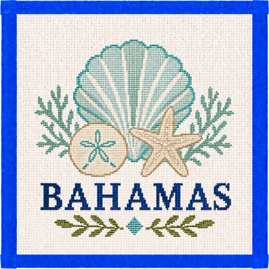 Bahamas Travel Printed Needlepoint Canvas