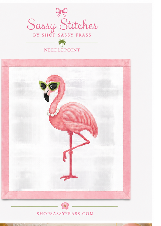 Jungle Club Flamingo Printed Needlepoint Canvas