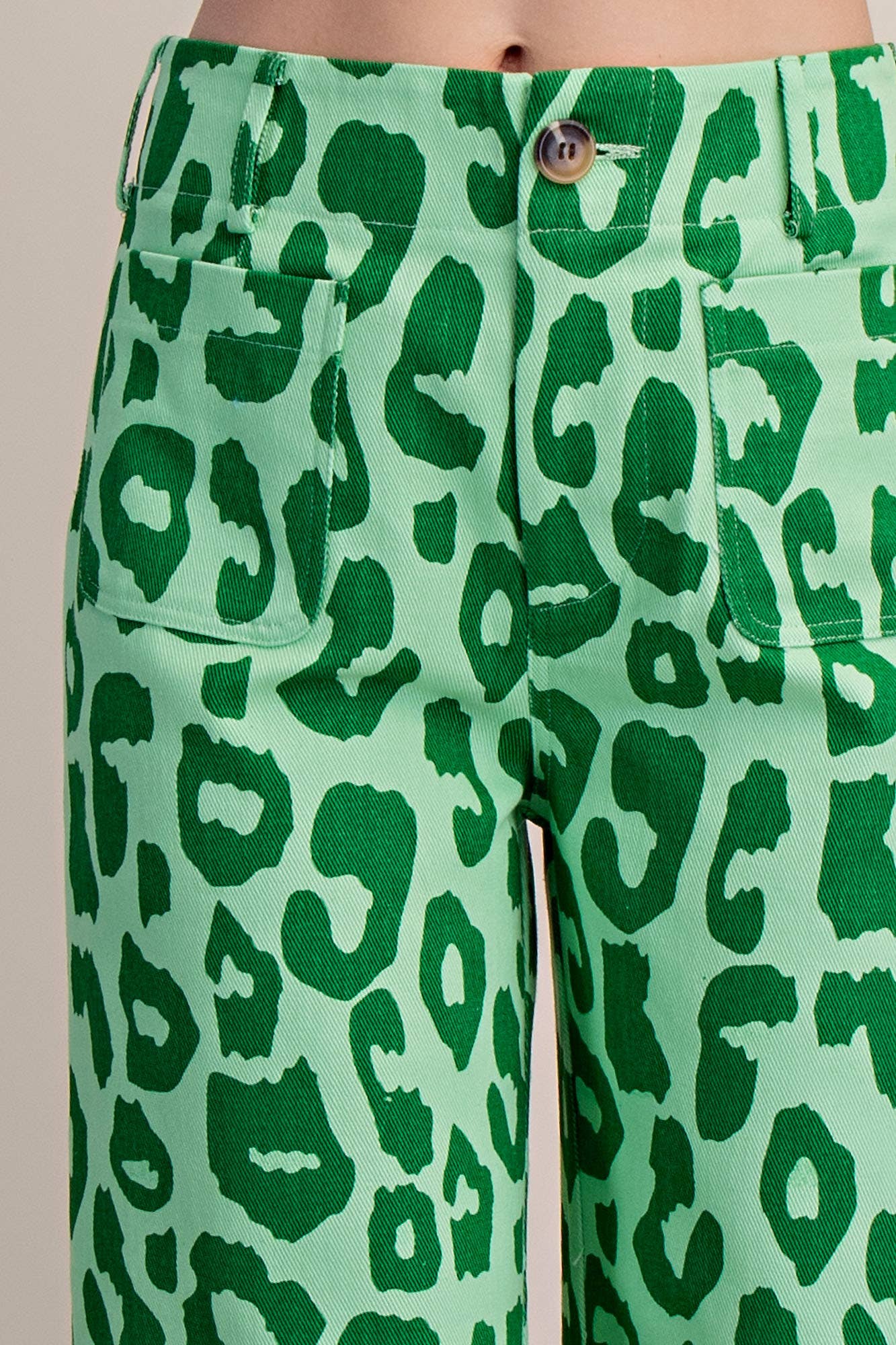 Colette Neon Green Leopard Pant