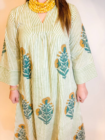 Crème Brûlée Caftan Dress