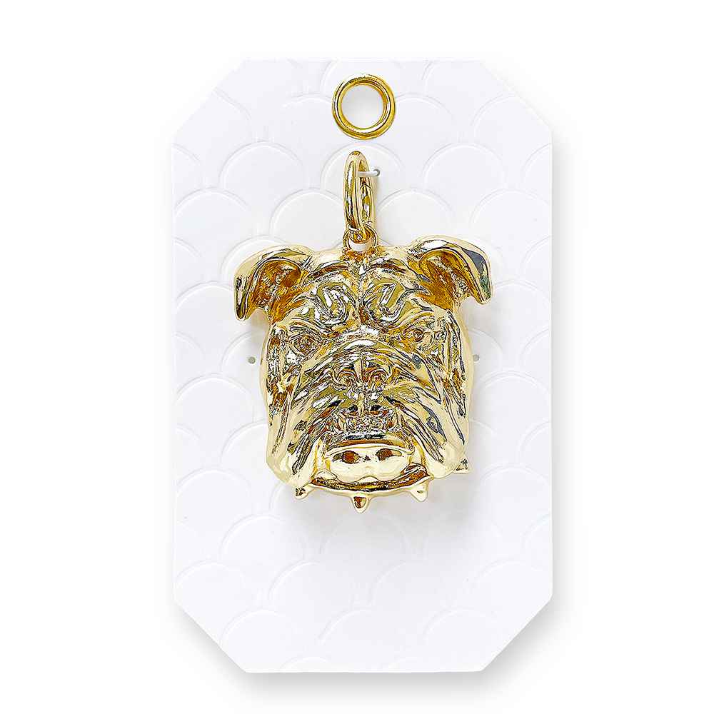 Game Day Gold Open Chain 16"-18" Necklace with Detachable Large Bulldog Charm