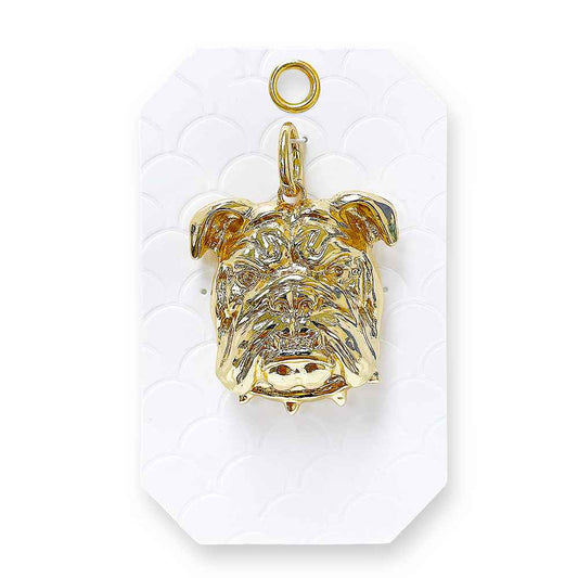 Game Day Gold Open Chain 16"-18" Necklace with Detachable Large Bulldog Charm