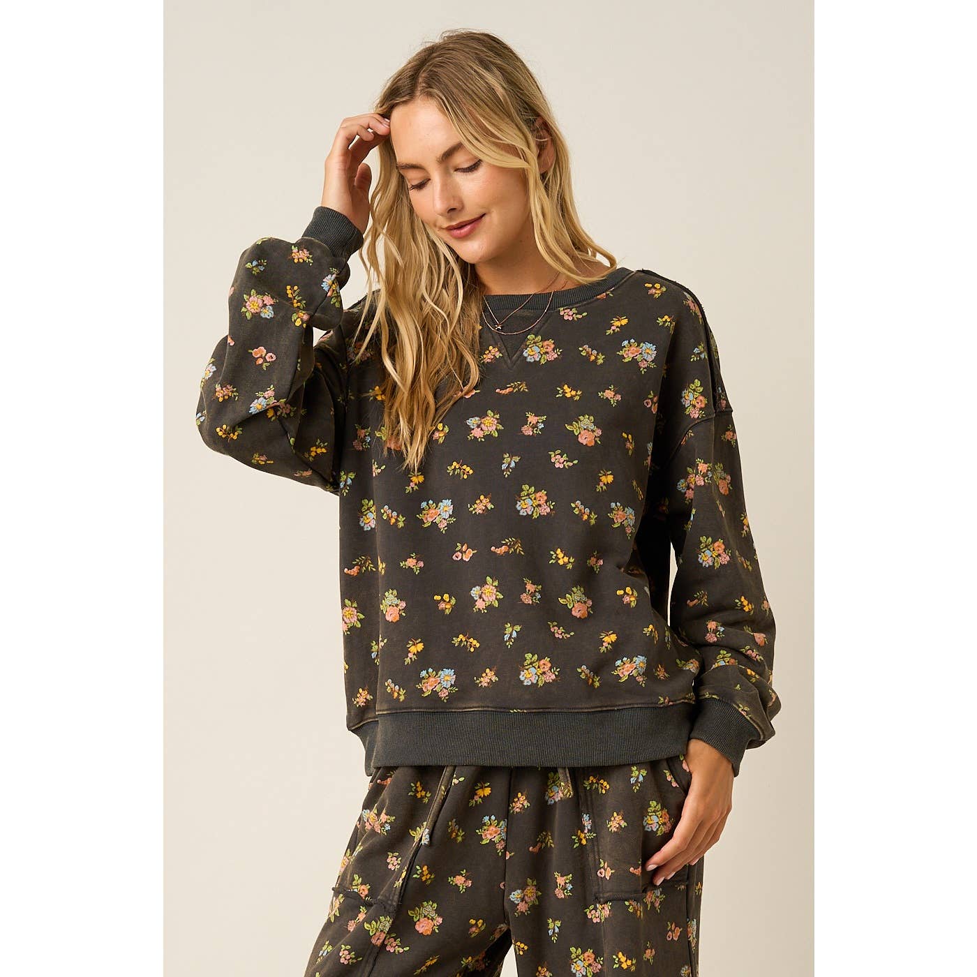 Floral Fantasy Washed Sweatshirt